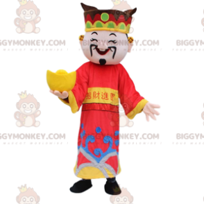 Aziatische man BIGGYMONKEY™-mascottekostuum, God of Wealth
