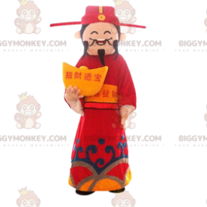 Asiatischer Mann BIGGYMONKEY™ Maskottchen-Kostüm, Gott des