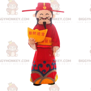 Traje Mascote Homem Asiático BIGGYMONKEY™, Deus da Riqueza