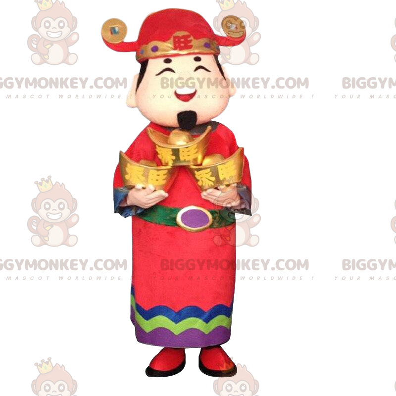 Asiatisk mandskostume, God of Wealth, Asia BIGGYMONKEY™ maskotkostume - Mænds maskoter - BIGGYMONKEY_010322 - BiggyMonkey.com