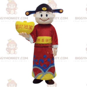 Asiatisk mann BIGGYMONKEY™ maskotkostyme, God of Wealth, Asia-kostyme - Maskotter for menn - BiggyMonkey.com