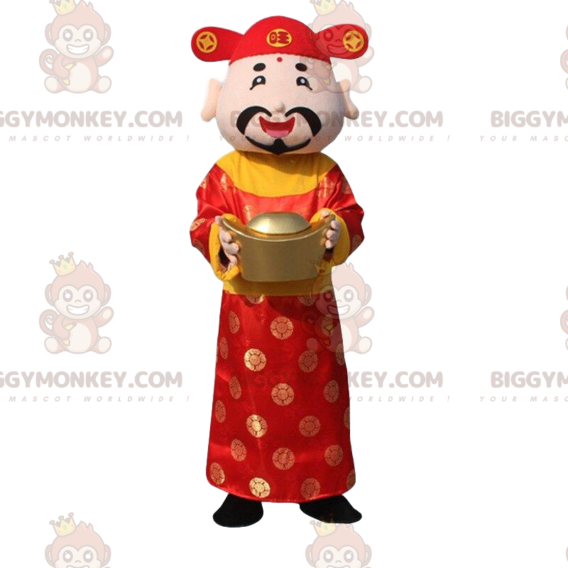 God of Wealth BIGGYMONKEY™ Mascot Costume, Asian Man Costume -
