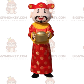 God of Wealth BIGGYMONKEY™ Maskottchen-Kostüm, Asiaten-Kostüm -