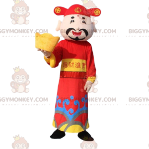 Asiatischer Mann BIGGYMONKEY™ Maskottchen-Kostüm, Gott des