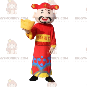 Traje Mascote Homem Asiático BIGGYMONKEY™, Deus da Riqueza