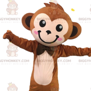 Cute and stylish brown monkey BIGGYMONKEY™ mascot costume