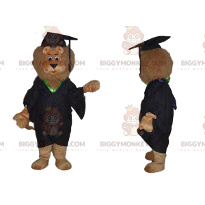 Brown lion BIGGYMONKEY™ mascot costume dressed as a fresh