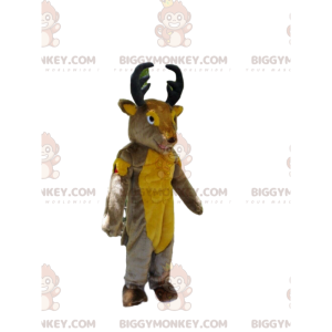 Disfraz de mascota BIGGYMONKEY™ Ciervo gris y amarillo con