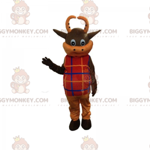 Costume de mascotte BIGGYMONKEY™ de vache marron et orange