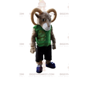 BIGGYMONKEY™ Maskottchen-Kostüm aus braunem und weißem Widder