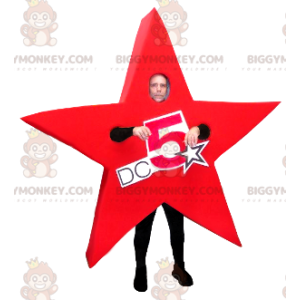 Giant Red Star BIGGYMONKEY™ maskotdräkt - BiggyMonkey maskot