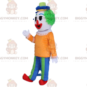 BIGGYMONKEY™ Mehrfarbiges Clown-Maskottchen-Kostüm mit grüner