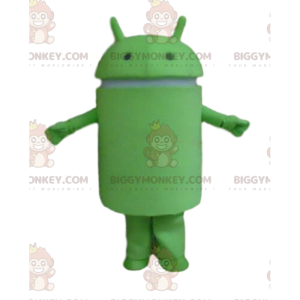 BIGGYMONKEY™ Android-maskotdräkt, grön robotdräkt, GSM-dräkt -