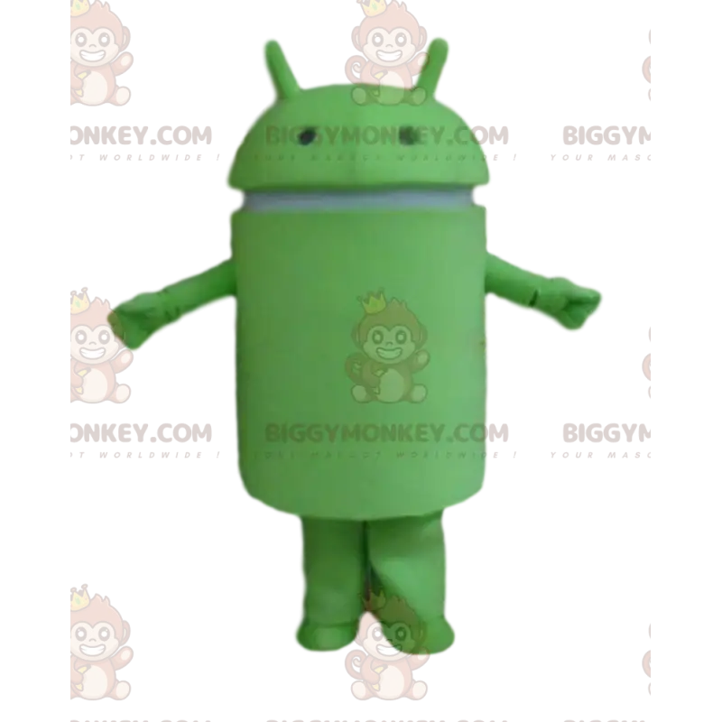BIGGYMONKEY™ Android mascot costume, green robot costume, GSM BIGGYMONKEY™ Android mascot costume, green robot costume, GSM