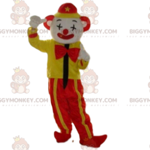 Κίτρινο και κόκκινο κλόουν στολή μασκότ BIGGYMONKEY™, Στολή μασκότ BIGGYMONKEY™ Circus - Μασκότ τσίρκου - BiggyMonkey.com