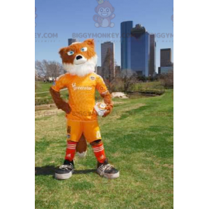 Costume de mascotte BIGGYMONKEY™ de renard orange et blanc en