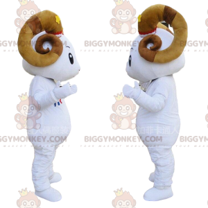 Geit BIGGYMONKEY™ mascottekostuum, reuzenramkostuum met grote