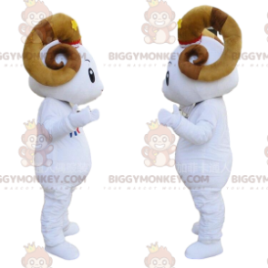 Ziege BIGGYMONKEY™ Maskottchenkostüm, riesiges Widderkostüm mit