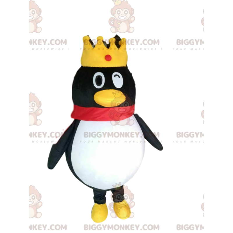 Silmäniskuista kuningaspingviini BIGGYMONKEY™ maskottiasu Silmäniskuista kuningaspingviini BIGGYMONKEY™ maskottiasu