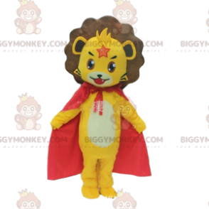 BIGGYMONKEY™ maskotkostyme av liten gul løve med kappe, løveungekostyme - Løve maskoter - BIGGYMONKEY_010369 - BiggyMonkey.com
