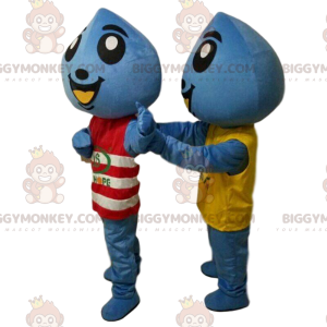 2 Mascotte di BIGGYMONKEY™s Blue Drops, costumi di Giant Drops