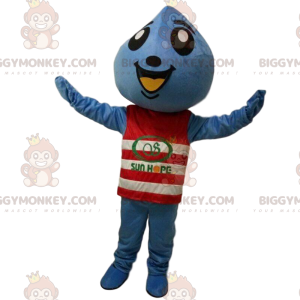 Blue Drop BIGGYMONKEY™ Mascot Costume with Red and White Sailor