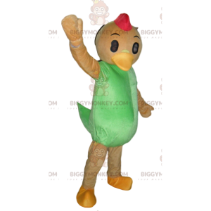 Kostým maskota kuře BIGGYMONKEY™, kostým pomerančové a zelené