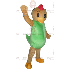 Στολή μασκότ Chicken BIGGYMONKEY™, Στολή με πορτοκαλί και πράσινη πάπια, Giant - Μασκότ πάπιας - BiggyMonkey.com