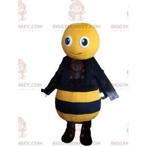Kostým maskota BIGGYMONKEY™ žlutá a černá včelka, usměvavý