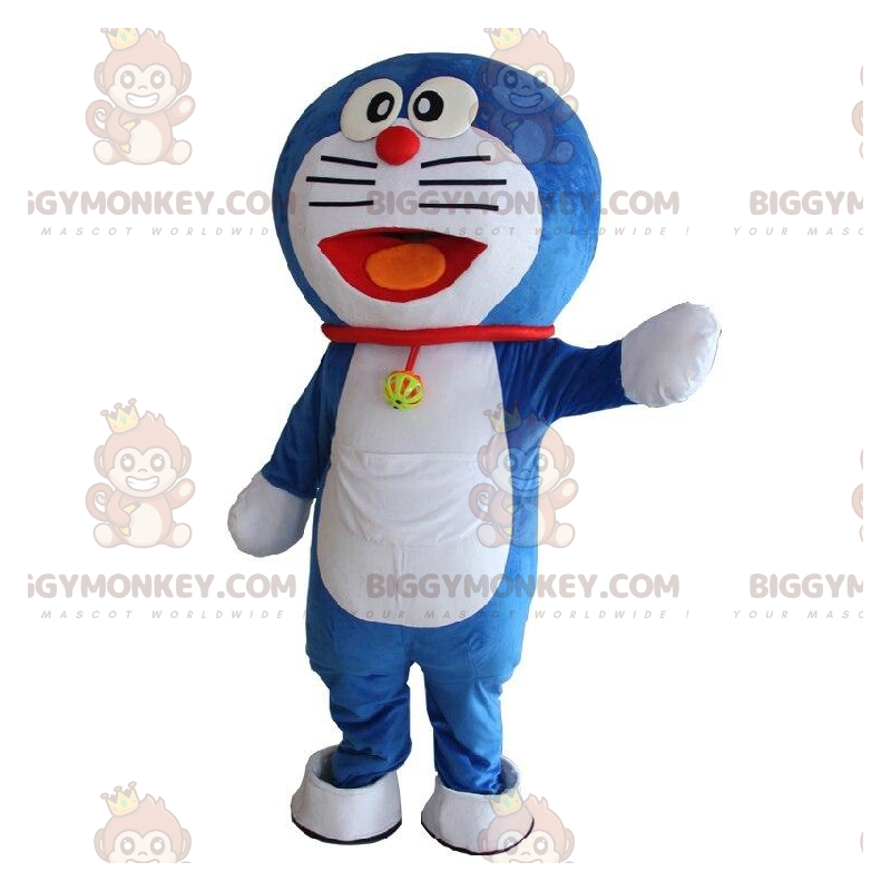 Traje de mascote BIGGYMONKEY™ de Doraemon, famoso gato robô de