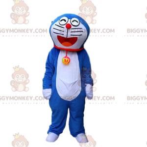 Kostüm von Doraemon, der berühmten blau-weißen Roboterkatze -