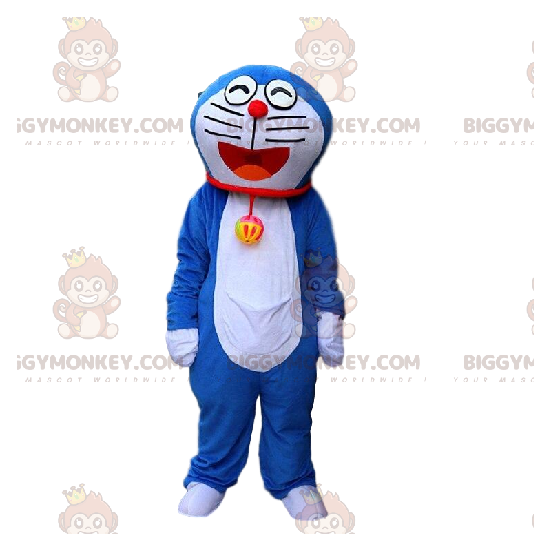 Disfraz de Doraemon, famoso gato robot azul y blanco -