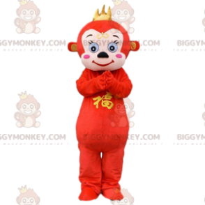 BIGGYMONKEY™ peluche costume mascotte scimmia rossa, costume da marmoset - Mascotte di scimmie - BiggyMonkey.com