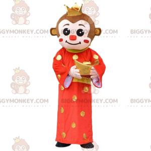 BIGGYMONKEY™ mascot costume of monkey in asian outfit, chinese