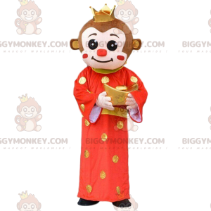 BIGGYMONKEY™ Maskottchen Kostüm Affe im asiatischen Outfit