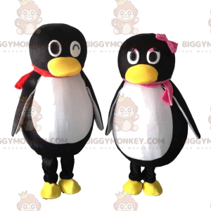 2 BIGGYMONKEY™ maskotka czarno-białych pingwinów, para