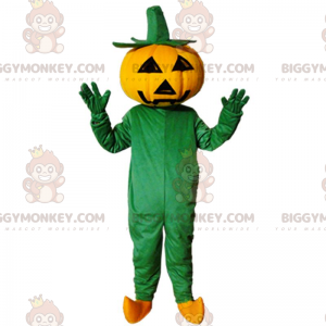 Costume de mascotte BIGGYMONKEY™ de citrouille d'Halloween