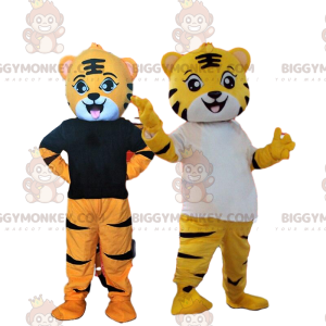 2 costumes de tigres jaune et orange, Costume de mascotte