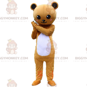 Brun och vit nallebjörnsdräkt, björndräkt - BiggyMonkey maskot