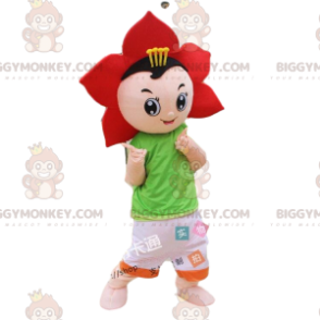 Red flower costume, boy costume with petals - Biggymonkey.com