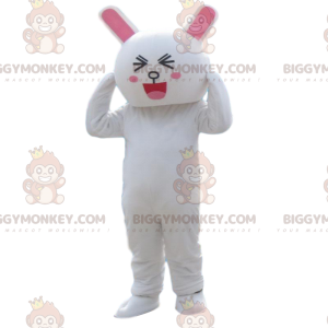 Costume da coniglio bianco dall'aspetto divertito, costume da