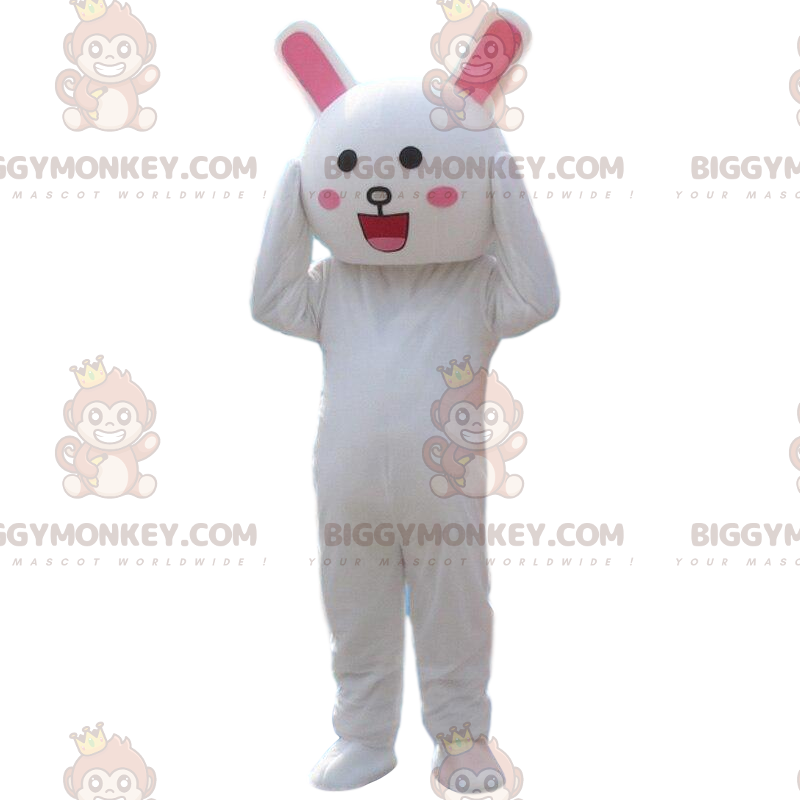 Smiling white rabbit costume, bunny costume - Biggymonkey.com