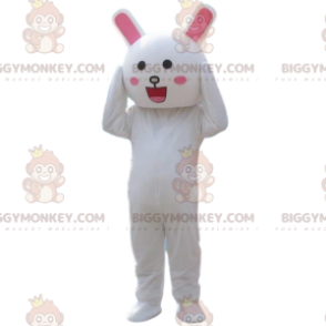 Smiling white rabbit costume, bunny costume - Biggymonkey.com