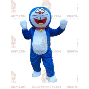 Costume of Doraemon, famous blue and white robot cat –