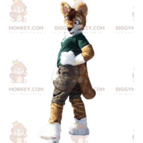 Costume da cane marrone e bianco, costume da cane lupo -