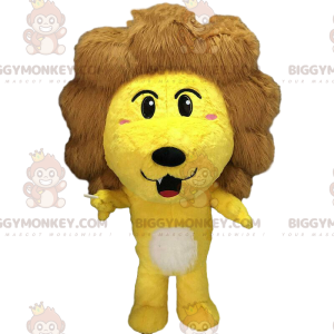 Yellow lion costume with a big brown mane - Biggymonkey.com