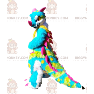 Fantasia de mascote de dinossauro multicolorido BIGGYMONKEY™