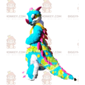 Flerfärgad dinosaurie BIGGYMONKEY™ maskotdräkt, färgglad