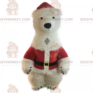 BIGGYMONKEY™ Inflatable White Teddy Bear Mascot Costume In