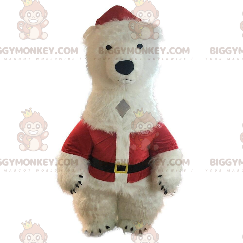 BIGGYMONKEY™ Inflatable White Teddy Bear Mascot Costume In